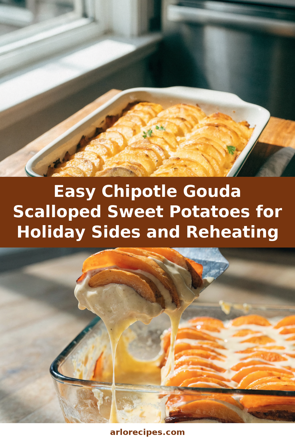 Chipotle Gouda Scalloped Sweet Potatoes