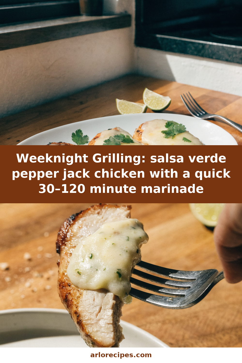 Grilled Salsa Verde Pepper Jack Chicken