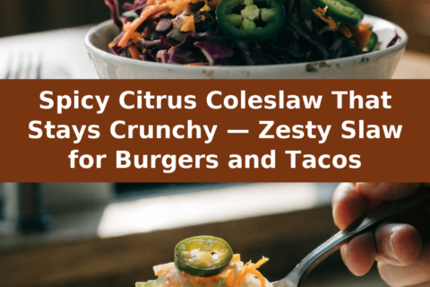 Spicy Citrus Coleslaw That Stays Crunchy — Zesty Slaw for Burgers and Tacos Pinterest recipe pin