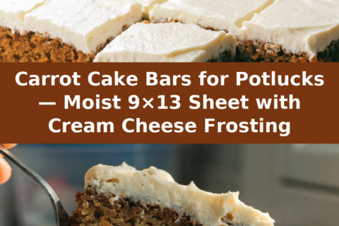 Carrot Cake Bars for Potlucks — Moist 9×13 Sheet with Cream Cheese Frosting Pinterest recipe pin