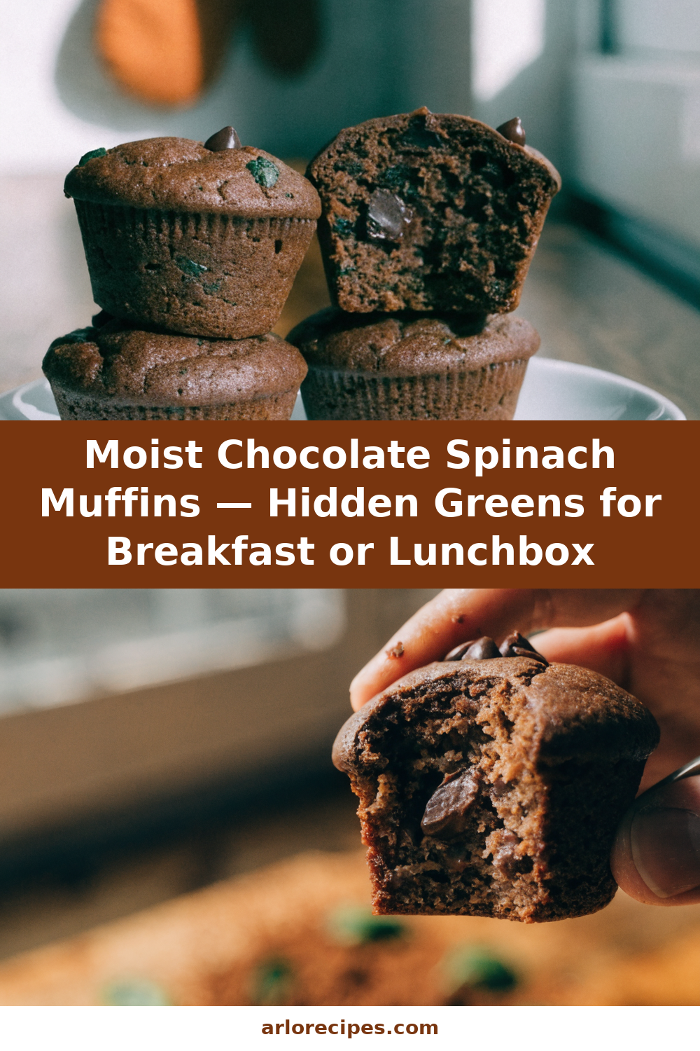 Chocolate Spinach Muffins — Moist Muffins with Hidden Greens