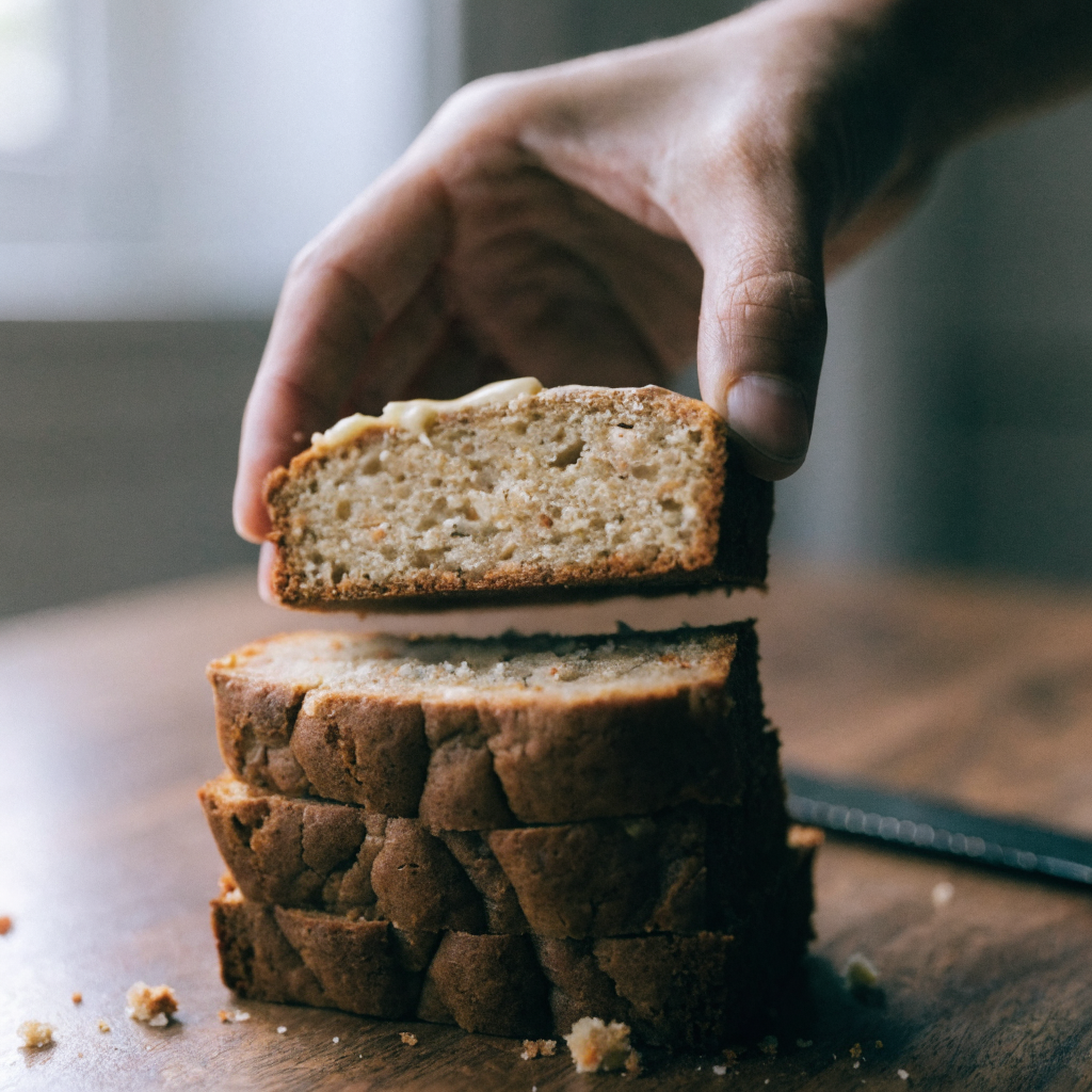 Close-up of dairy free carrot banana bread