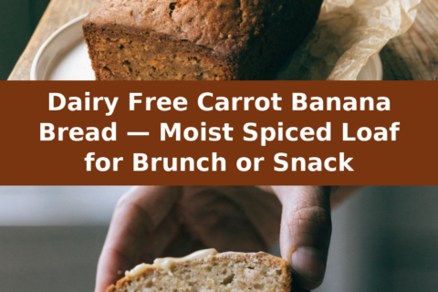 Dairy Free Carrot Banana Bread — Moist Spiced Loaf for Brunch or Snack Pinterest recipe pin