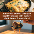 Enchilada skillet: One-pan healthy dinner with turkey, black beans & quick broil Pinterest recipe pin