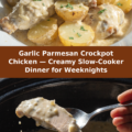 Garlic Parmesan Crockpot Chicken — Creamy Slow-Cooker Dinner for Weeknights Pinterest recipe pin