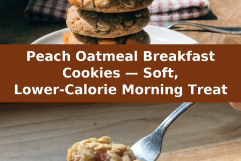 Peach Oatmeal Breakfast Cookies — Soft, Lower-Calorie Morning Treat Pinterest recipe pin
