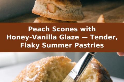 Peach Scones with Honey-Vanilla Glaze — Tender, Flaky Summer Pastries Pinterest recipe pin