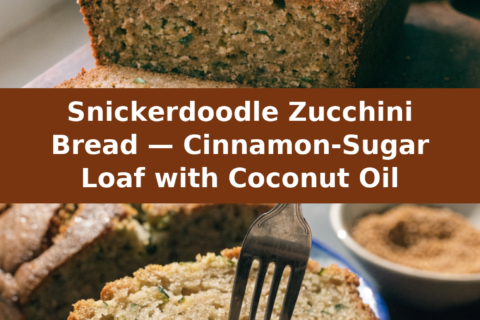 Snickerdoodle Zucchini Bread — Cinnamon-Sugar Loaf with Coconut Oil Pinterest recipe pin