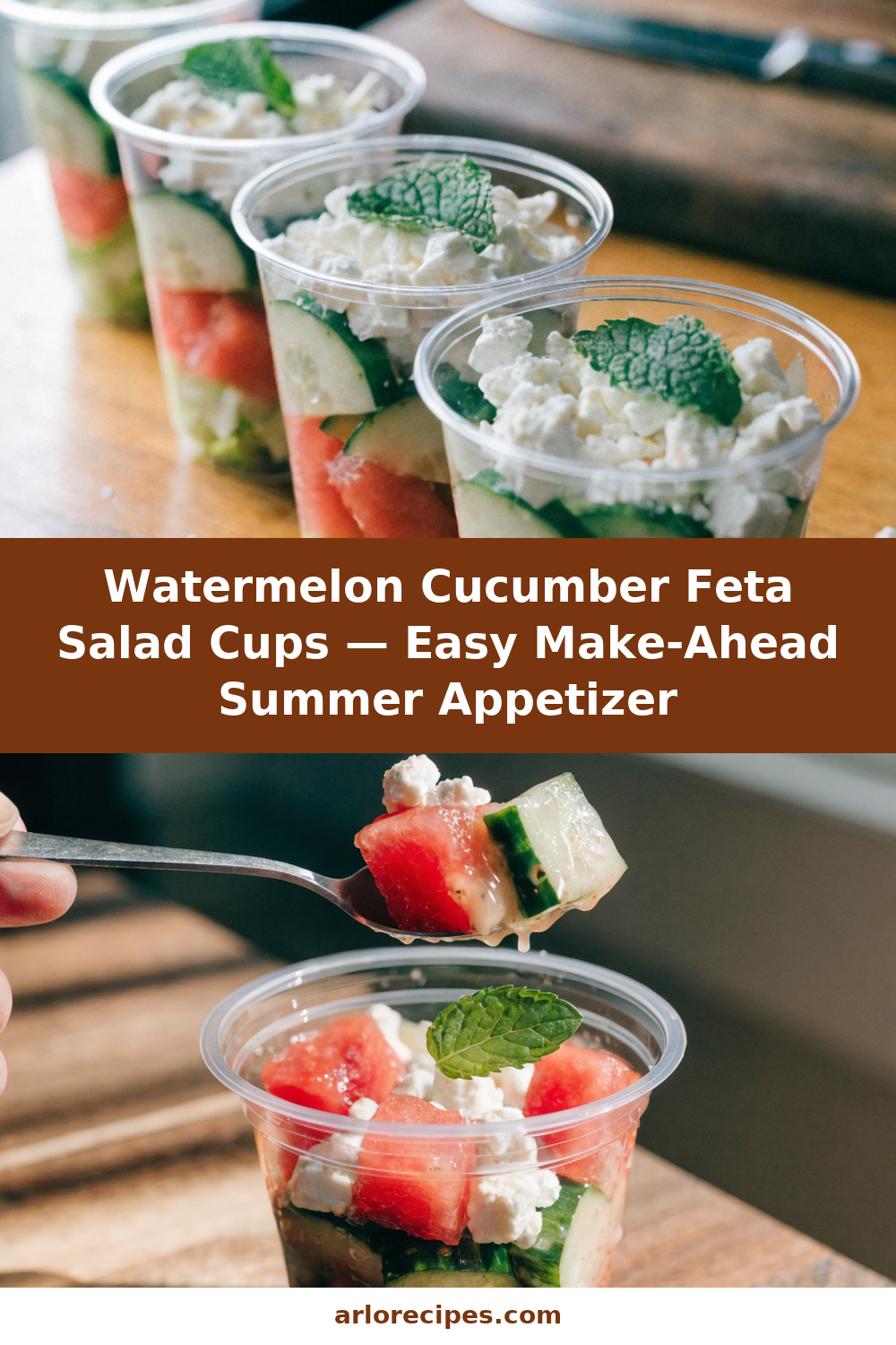 Watermelon, Cucumber & Feta Salad Cups